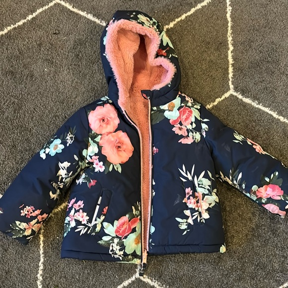 Reversible Floral Winter Coat- 2T - Picture 1 of 3